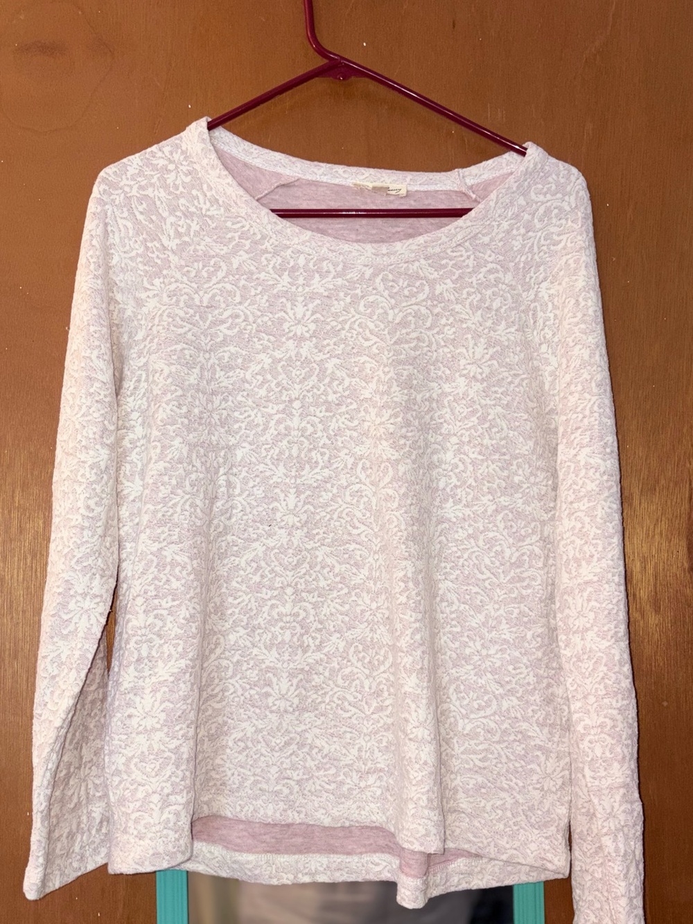 Jane and delancey lace print long sleeve sweater